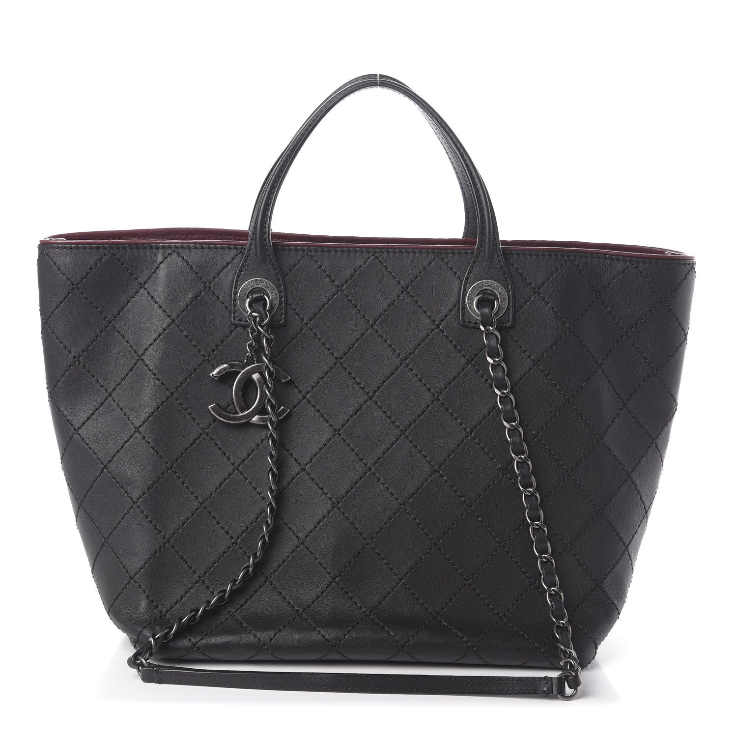 Chanel Calfskin Stitched Medium Shopping Tote Black 1 of 11