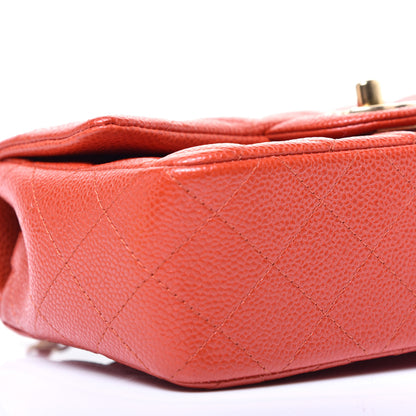 Chanel Pearly Caviar Quilted Mini Rectangular Flap Orange 6 of 10