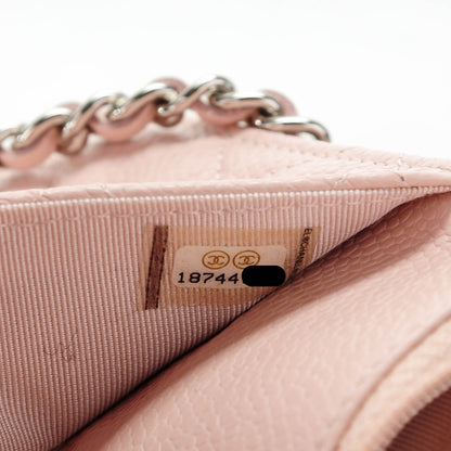 Chanel Pearly Caviar Quilted Wallet On Chain WOC Pink 7 of 8