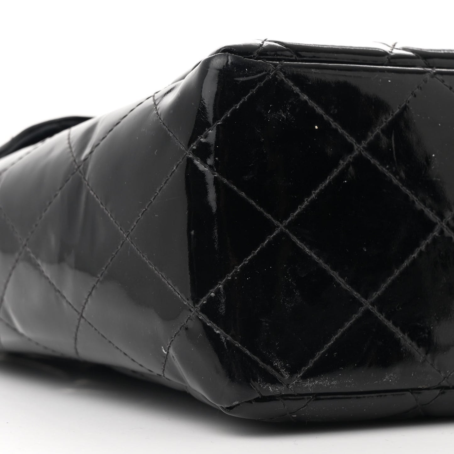 Patent Quilted XL Jumbo Single Flap Black