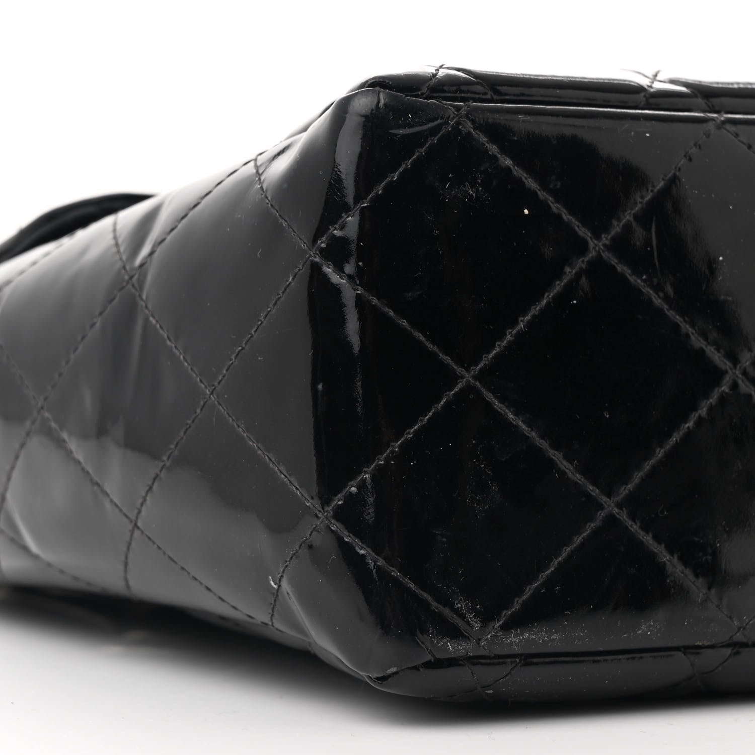 Chanel Patent Quilted XL Jumbo Single Flap Black 10 of 14