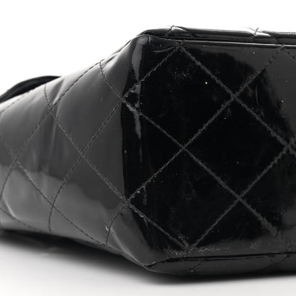 Chanel Patent Quilted XL Jumbo Single Flap Black 10 of 14