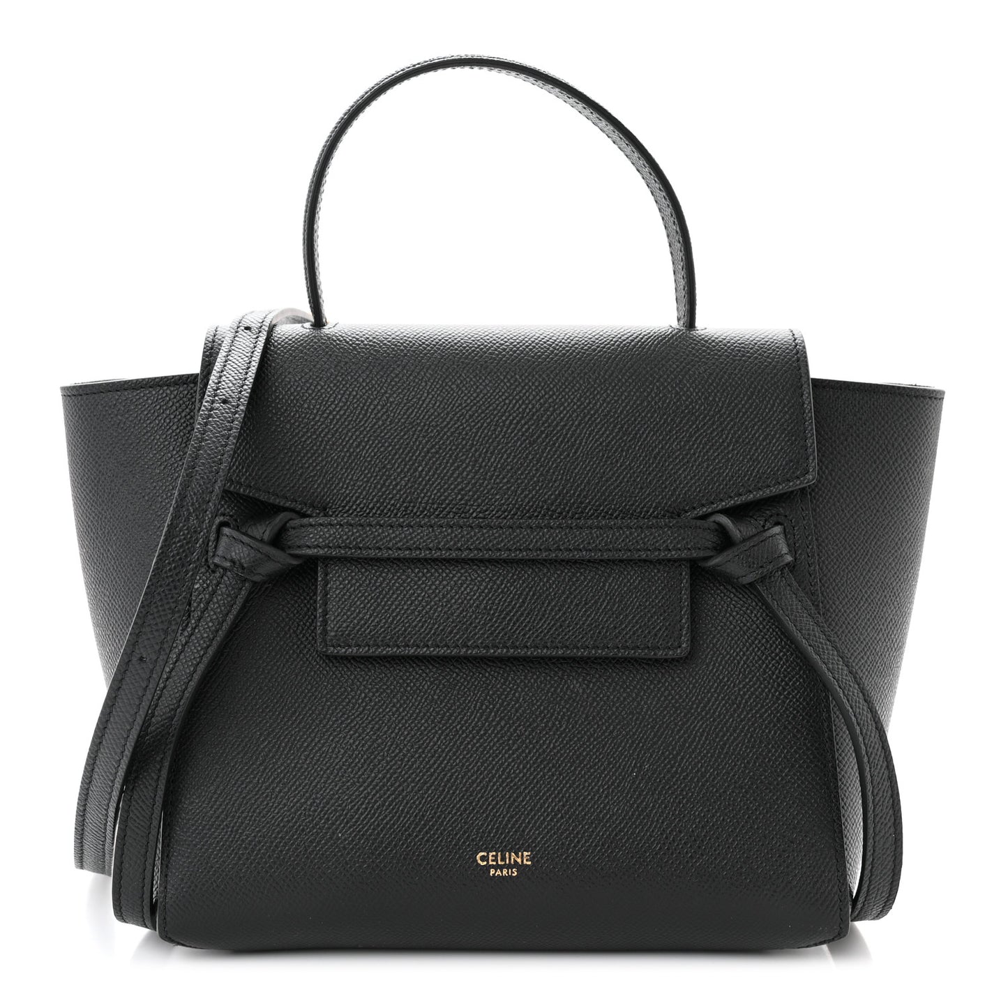 Grained Calfskin Nano Belt Bag Black