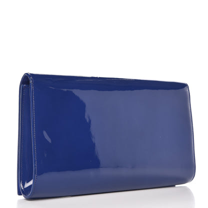 Saint Laurent Patent Calfskin Monogram Large Belle De Jour Clutch Royal Blue 3 of 7