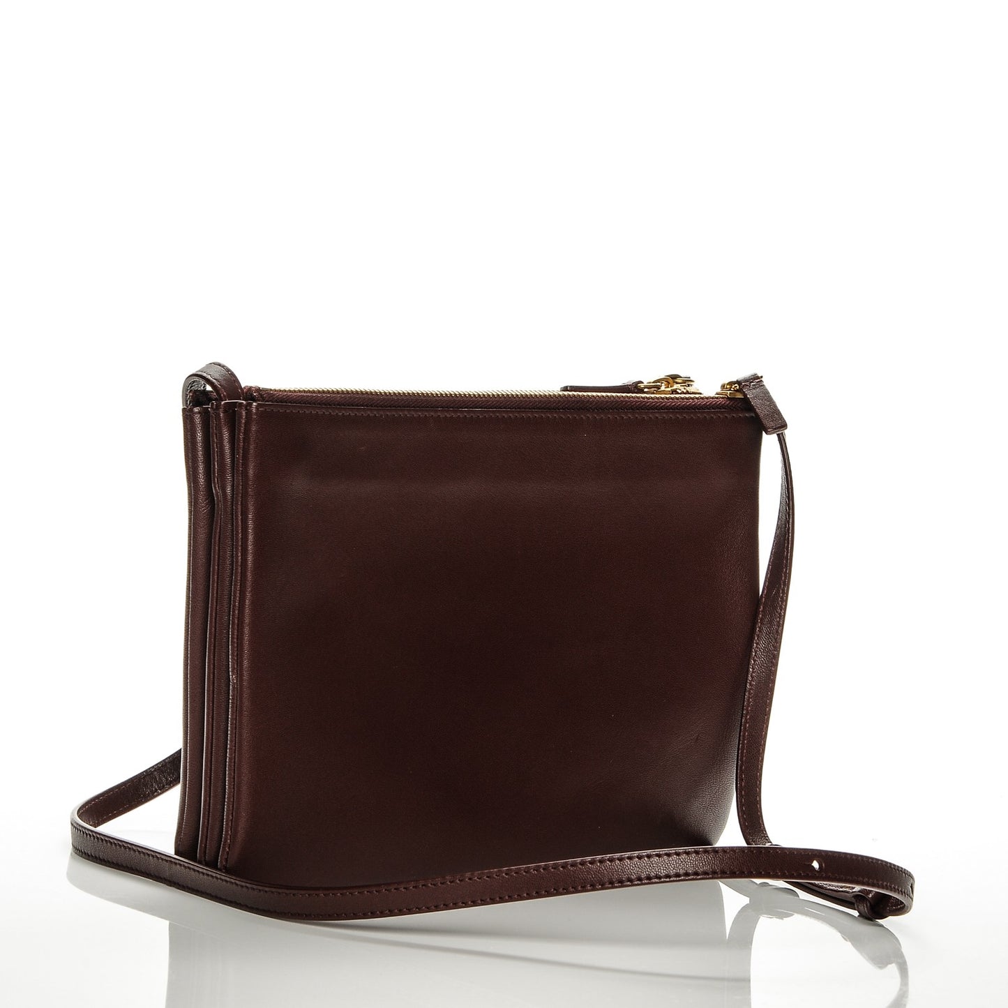 Lambskin Large Trio Crossbody Bag Burgundy