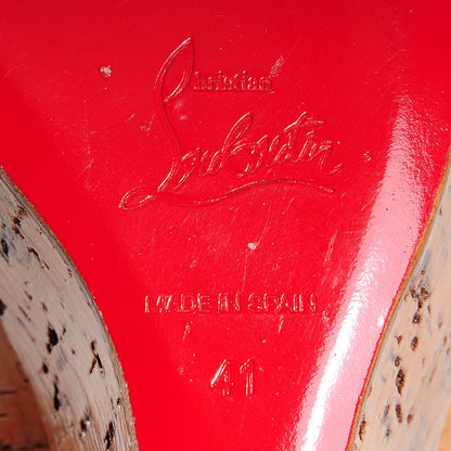 Christian Louboutin Cork Lucido Une Plume 100 Wedges 41 Natural 6 of 6