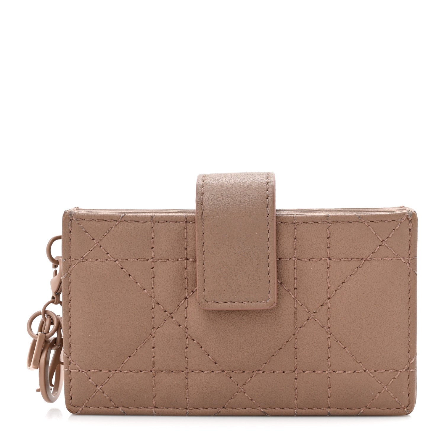 Christian Dior Ultra Matte Calfskin Cannage Lady Dior 5-Gusset Card Holder Blush Powder 1 of 13