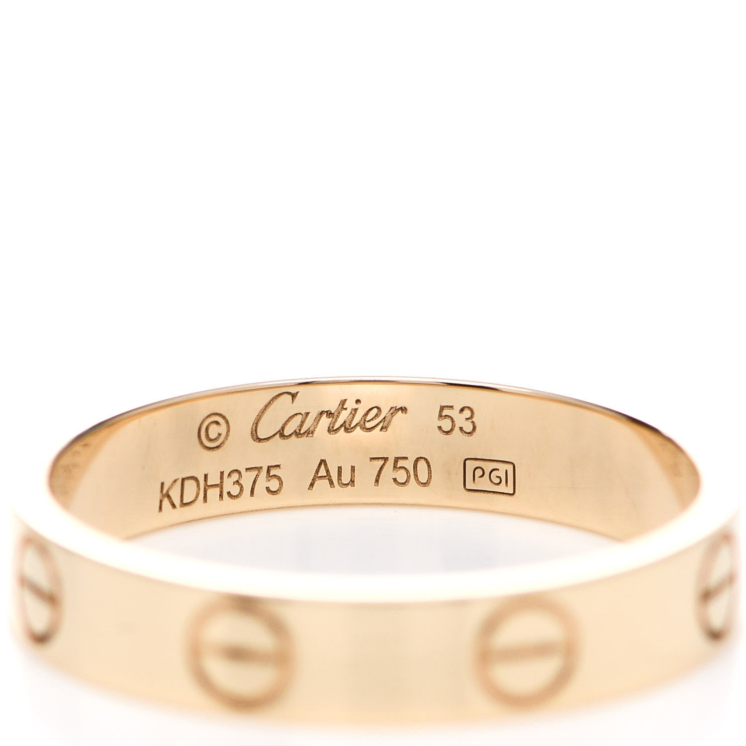 Cartier 18K Yellow Gold 3.5mm LOVE Wedding Band Ring 53 6.25 4 of 5