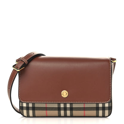 Burberry Calfskin Vintage Check New Hampshire Bag Archive Beige Tan 1 of 9