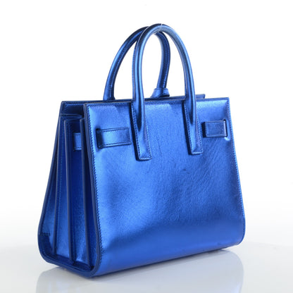 Saint Laurent Metallic Calfskin Nano Sac De Jour Royal Blue 3 of 8