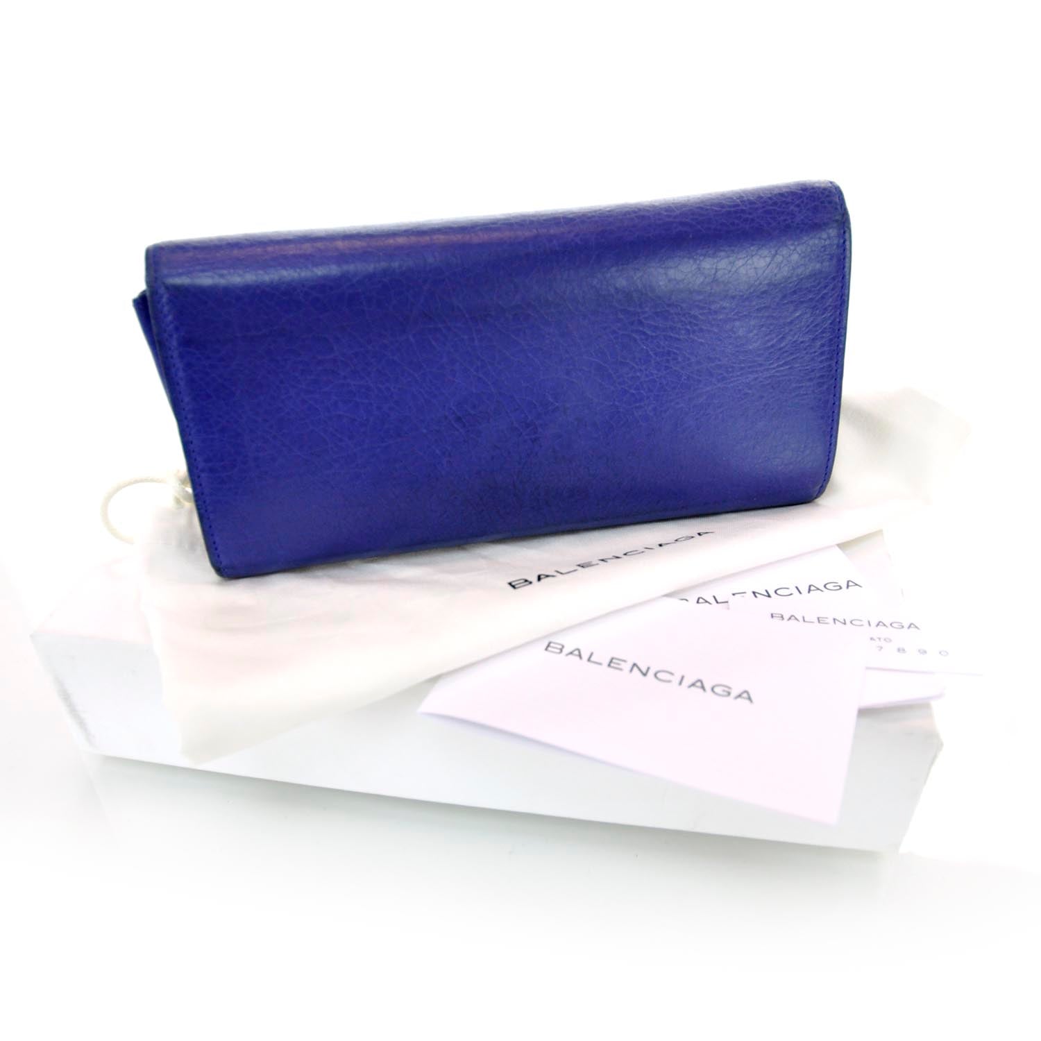Balenciaga Agneau Giant 12 Rose Gold Hardware Money Wallet Bleu Lavande 7 of 12