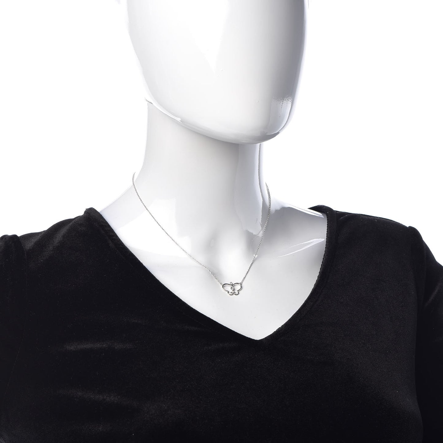 18K White Gold Diamond Paloma Picasso Butterfly Pendant Necklace