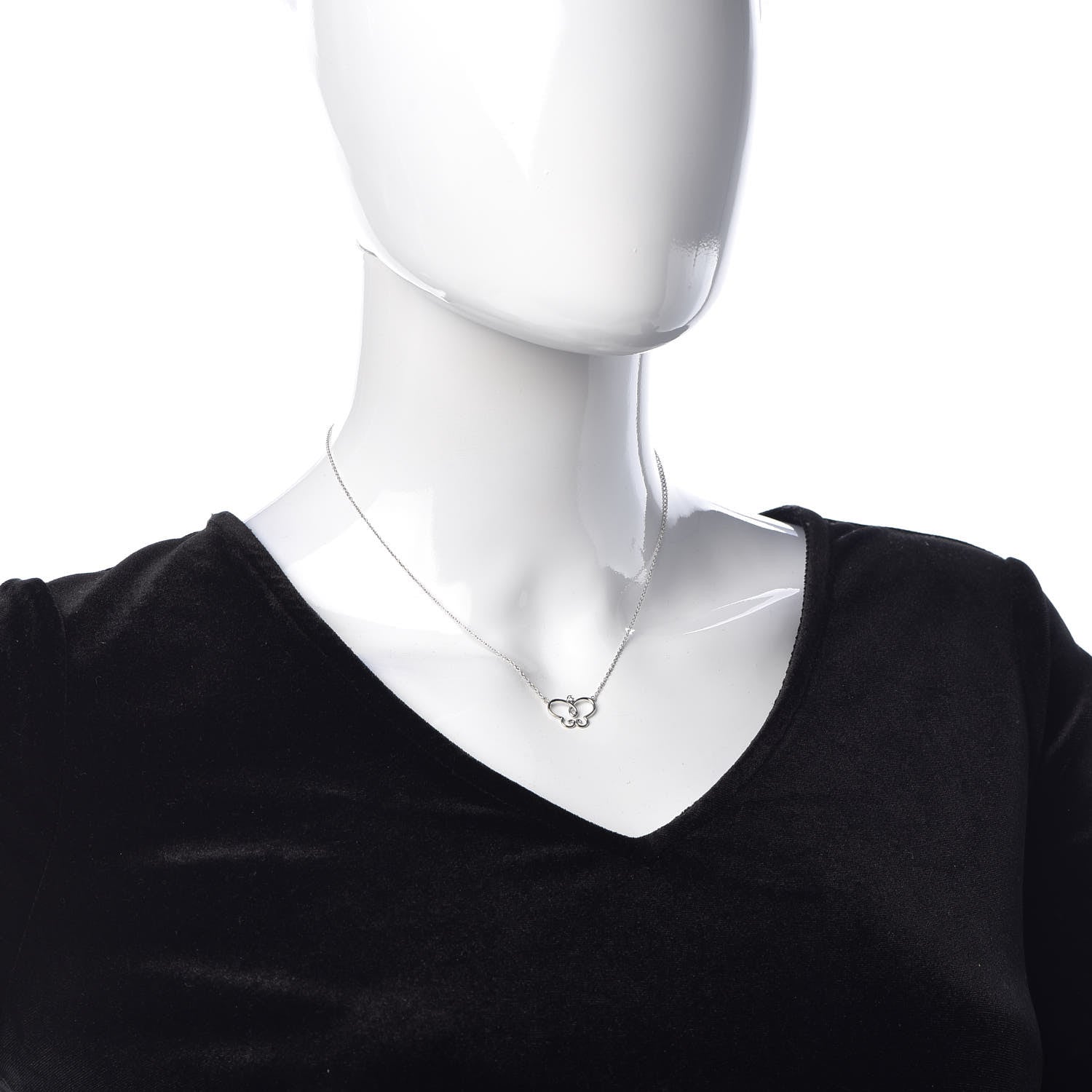 Tiffany 18K White Gold Diamond Paloma Picasso Butterfly Pendant Necklace 2 of 6