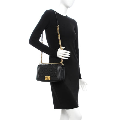 Chanel Lambskin Quilted Medium Boy Flap Black 2 of 8