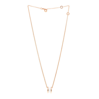 Bulgari 18K Rose Gold White Ceramic B.Zero1 Pendant Necklace 3 of 5