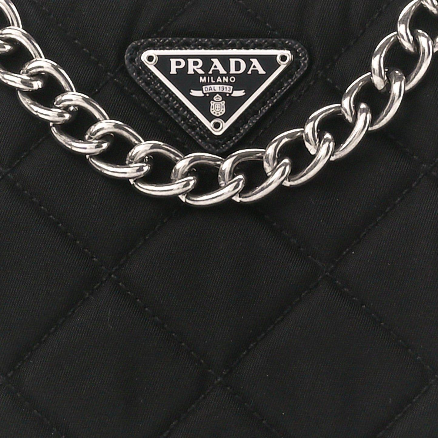 Nylon Tessuto Impuntu Quilted Crossbody Bag Black