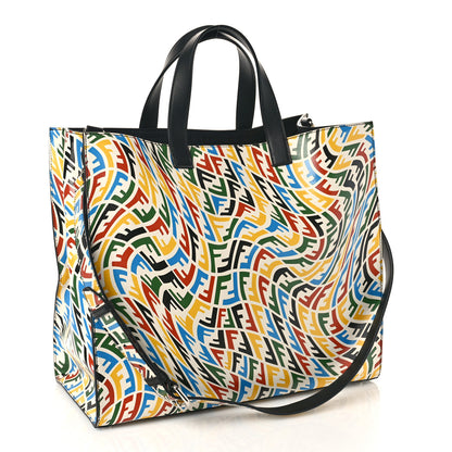 Fendi X SARAH COLEMAN Vitello Grace Light FF Vertigo Shopping Tote White Ice Multicolor 3 of 8