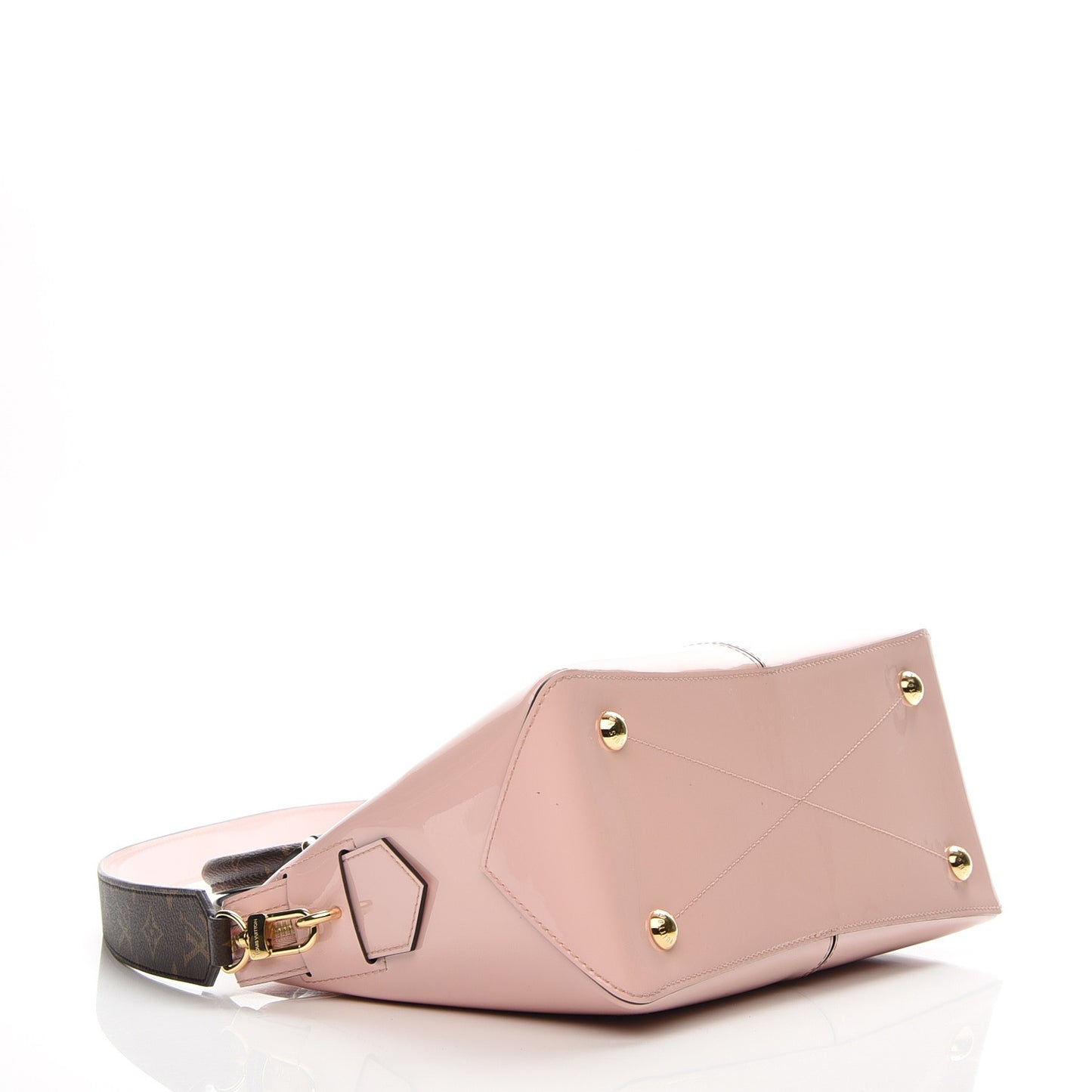 Patent Calfskin Miroir Tote Rose Ballerine