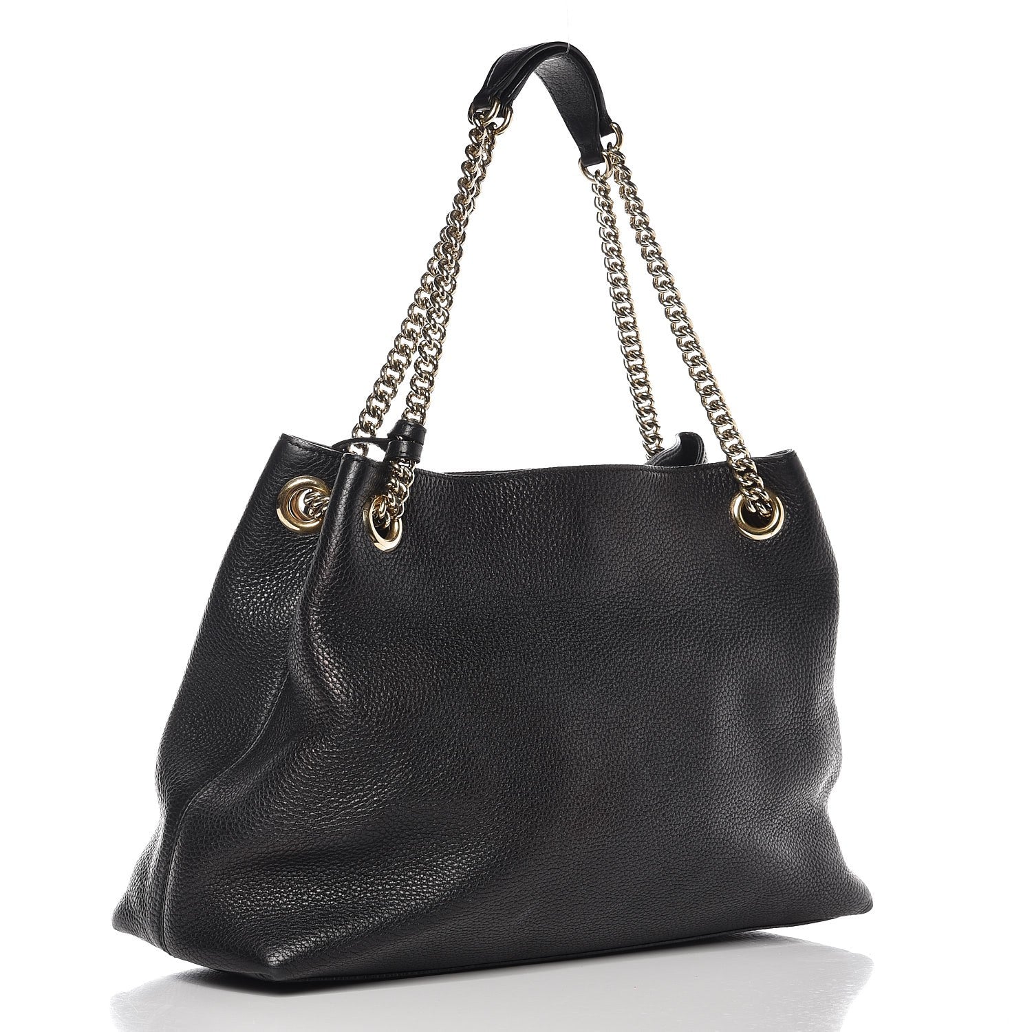 Gucci Pebbled Calfskin Medium Soho Chain Shoulder Bag Black 3 of 9