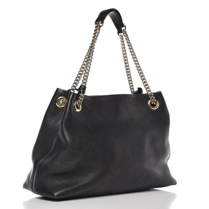 Gucci Pebbled Calfskin Medium Soho Chain Shoulder Bag Black 3 of 9