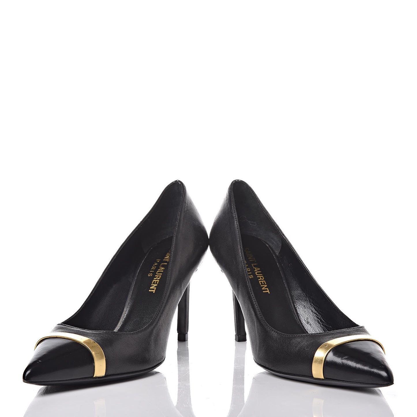 Leather Classic Paris 80 Cap Toe Escarpin Pumps 34.5 Black