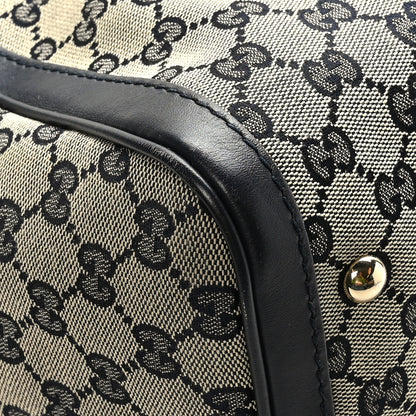 Gucci Monogram Selleria Calfskin Vintage Web Medium Boston Beige Blue 8 of 11