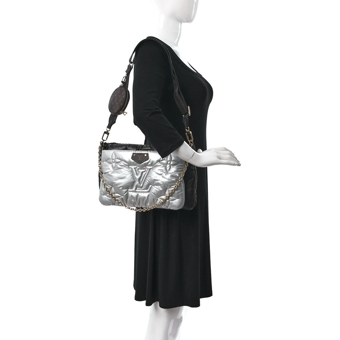 Econyl Monogram Pillow Maxi Multi Pochette Accessories Navy Silver