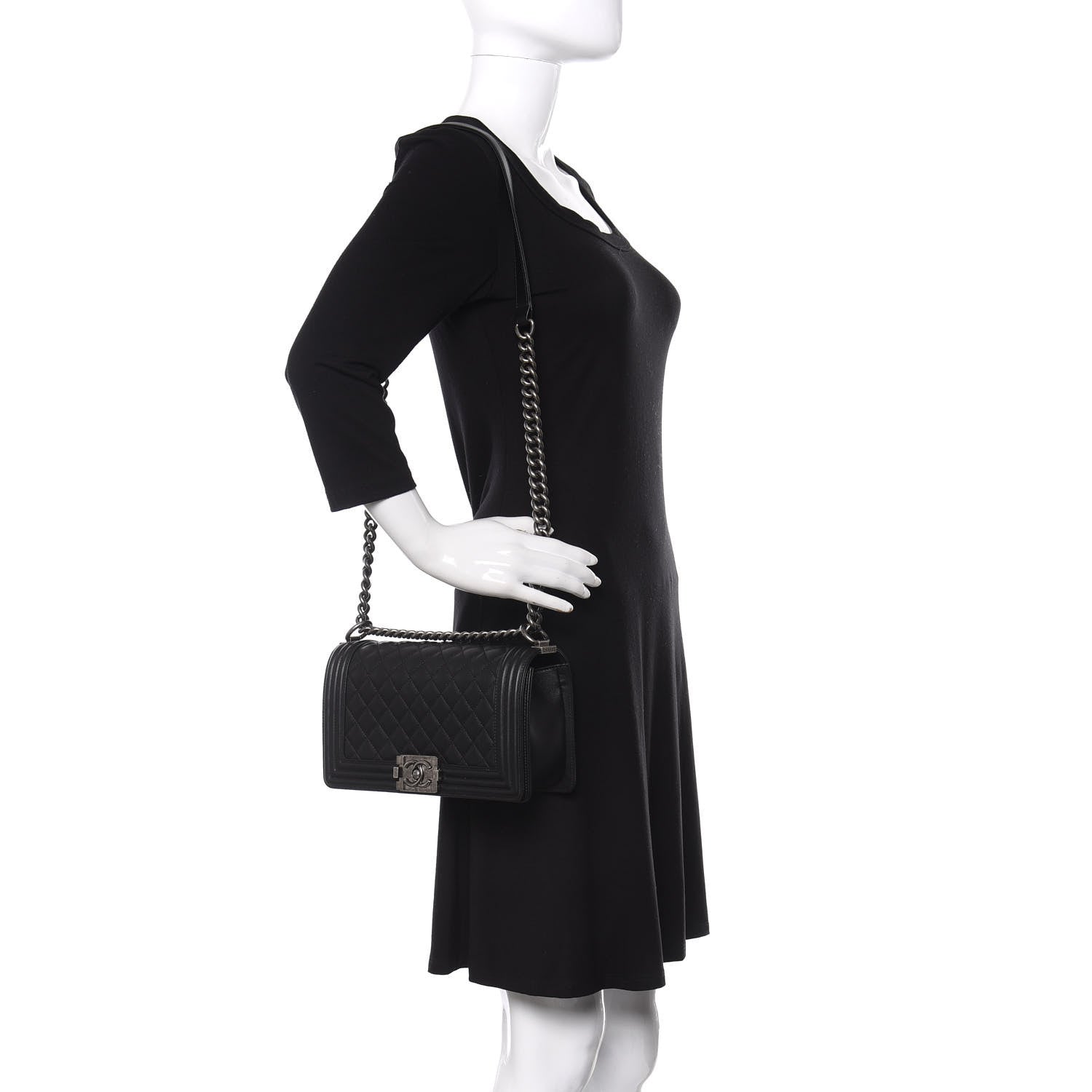 Chanel Calfskin Quilted Medium Boy Flap Black 2 of 11