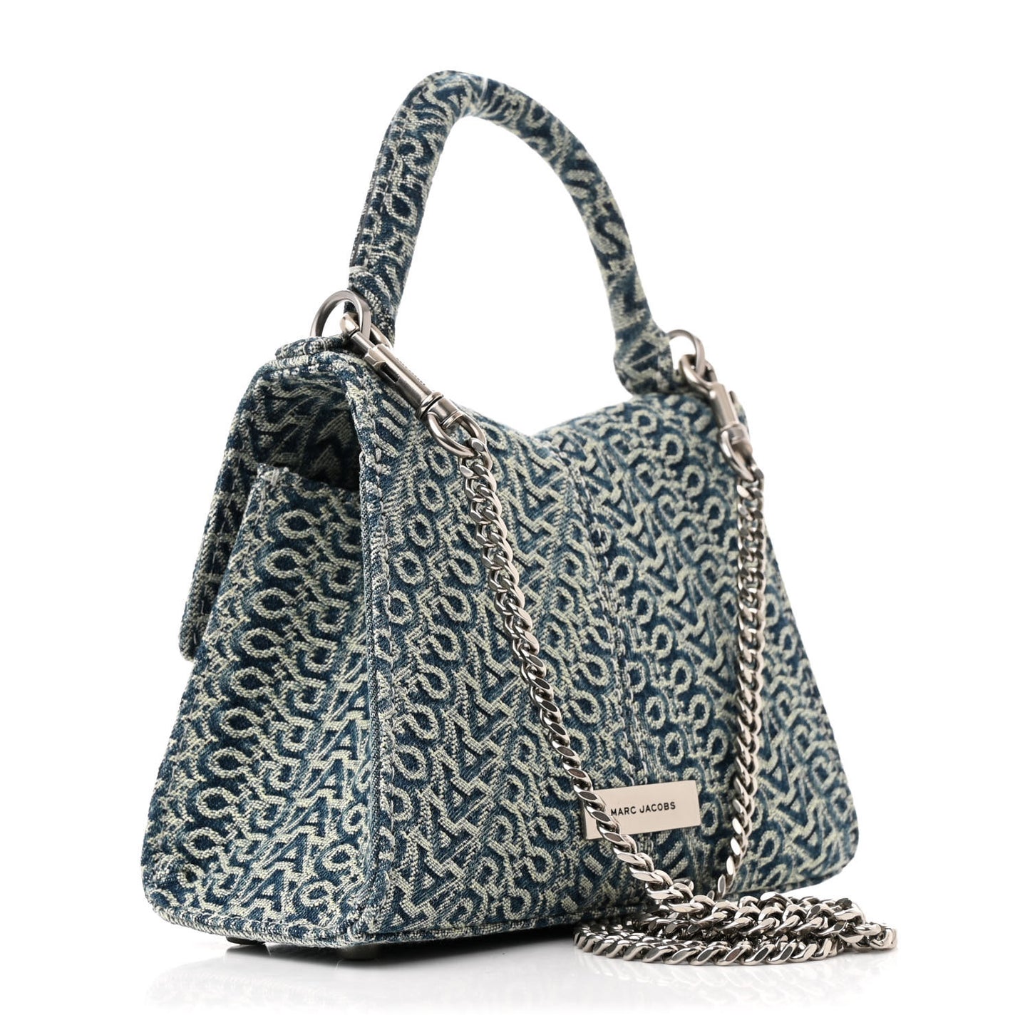 Sun Faded Denim Monogram The St Marc Mini Top Handle Bag Blue