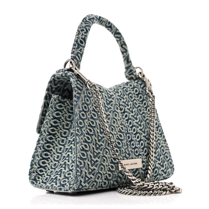 Marc Jacobs Sun Faded Denim Monogram The St Marc Mini Top Handle Bag Blue 3 of 13