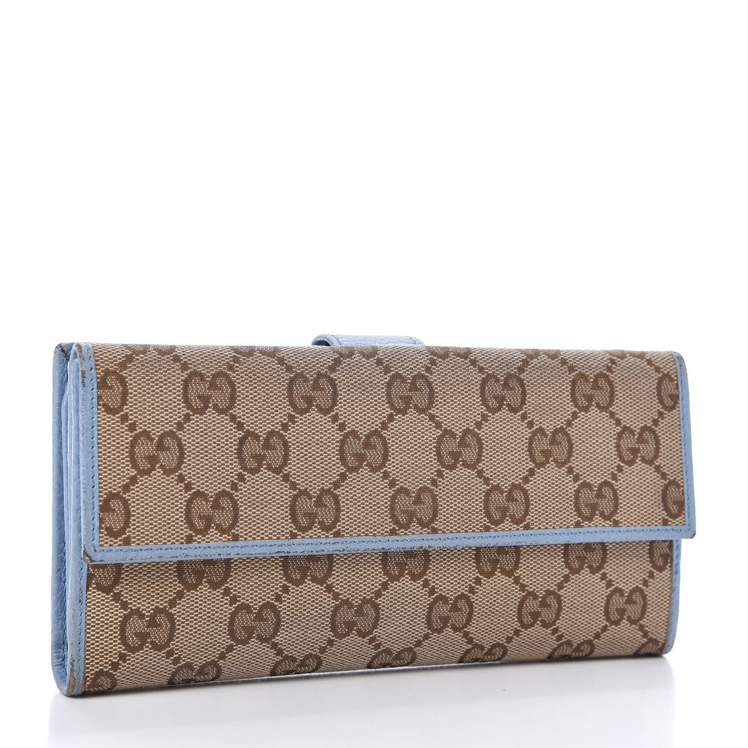 Gucci GG Plus Monogram Continental Flap Wallet Blue 3 of 11