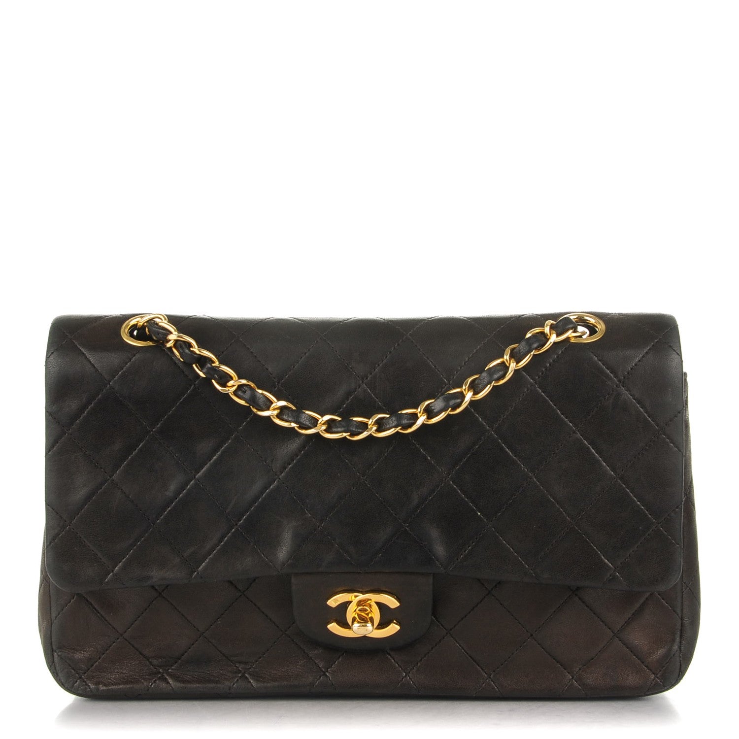 Chanel Lambskin Quilted Medium Double Flap Black 1 of 8