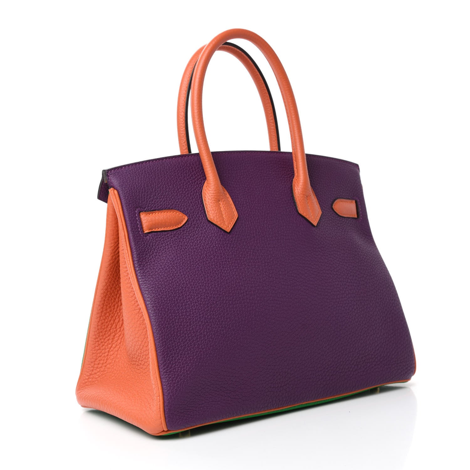 Hermes Togo Horseshoe Birkin 30 Anemone Bambou Orange 3 of 11