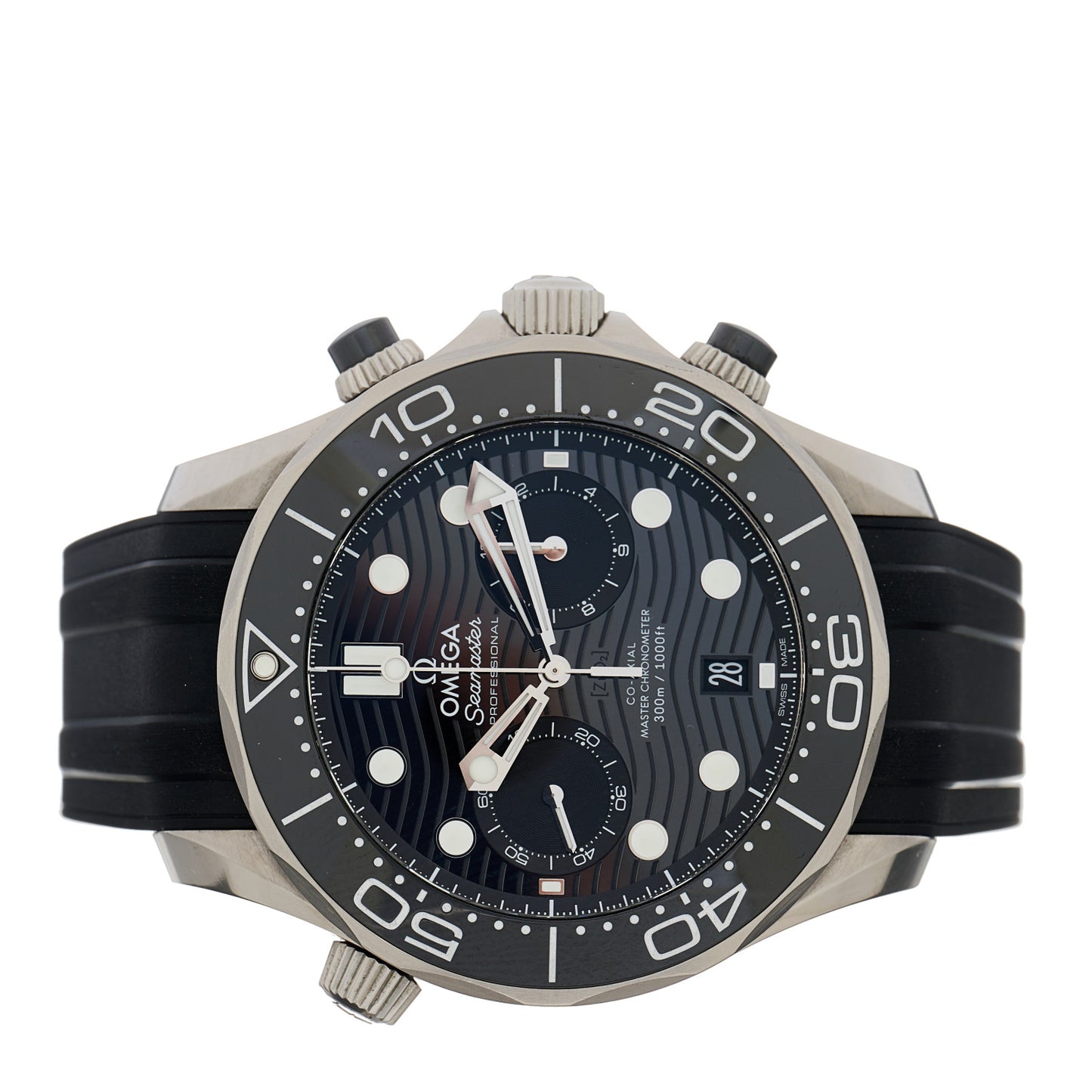 Stainless Steel Rubber 44mm Seamaster Diver 300M Co-Axial Master Chronometer Automatic Watch Black 210.32.44.51.01.001