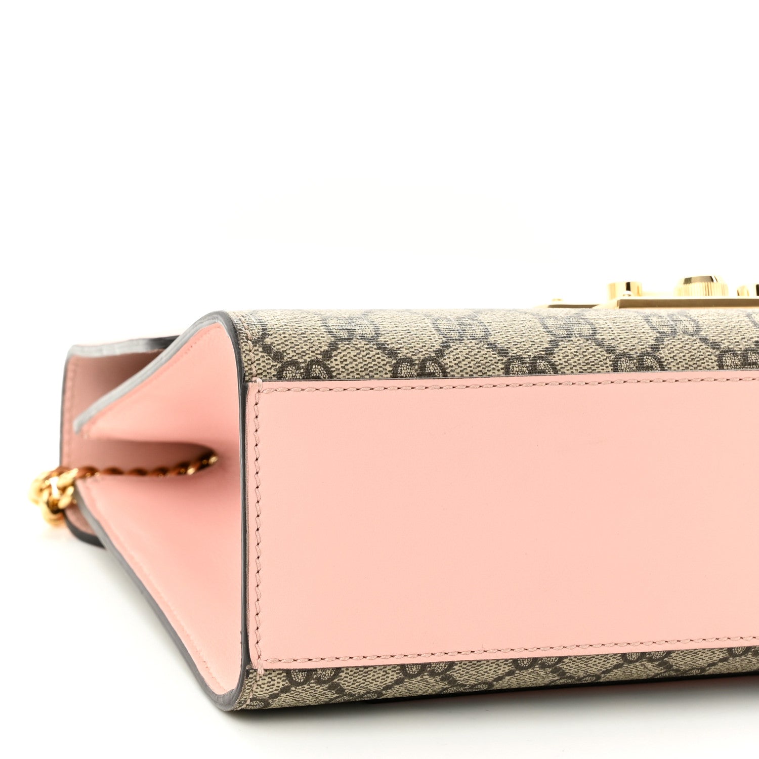 Gucci GG Supreme Monogram Calfskin Medium Padlock Shoulder Bag Beige Perfect Pink 9 of 10