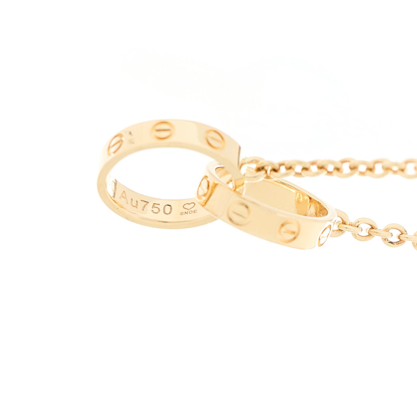 18K Yellow Gold Interlocking LOVE Necklace