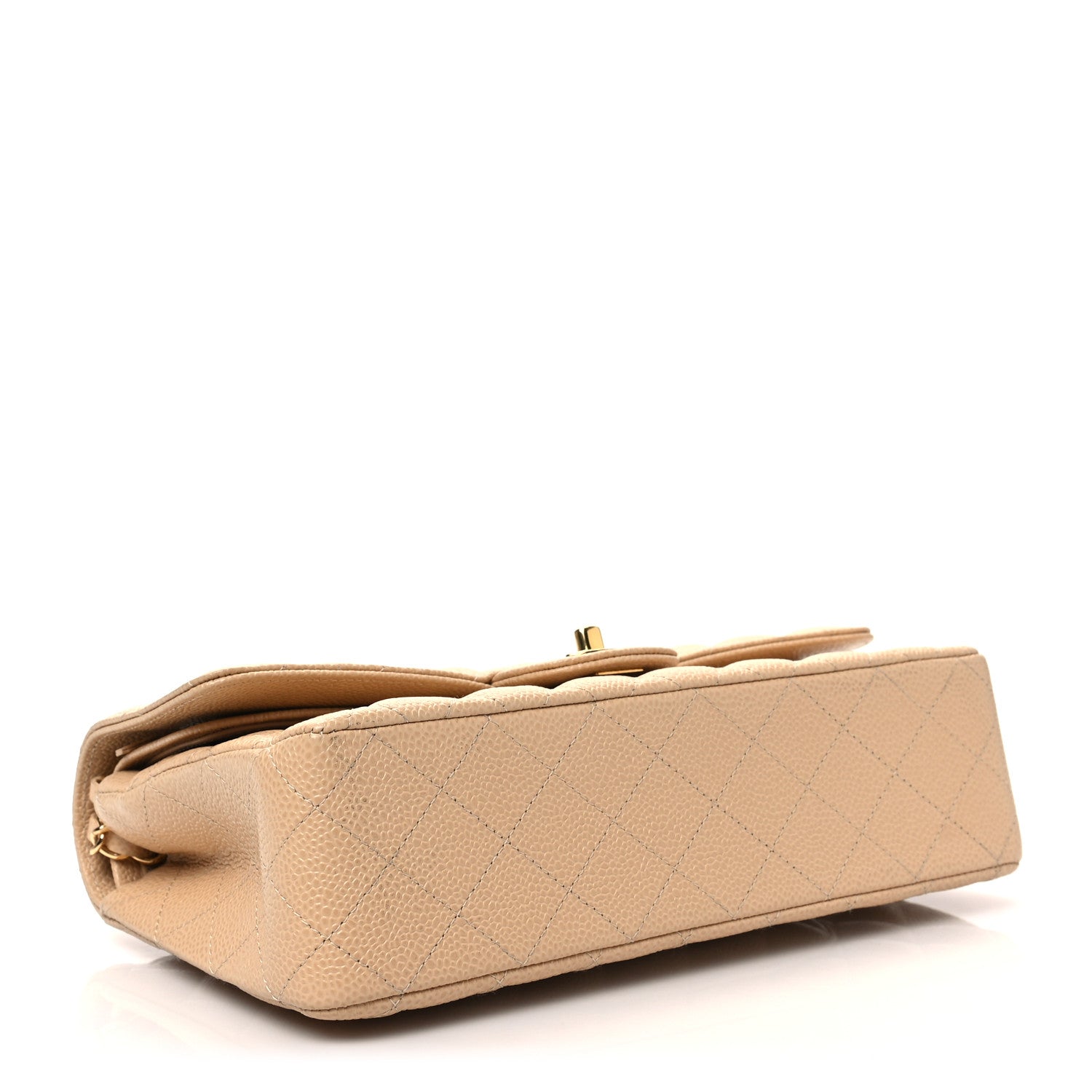 Chanel Caviar Quilted Medium Double Flap Beige 3 of 8