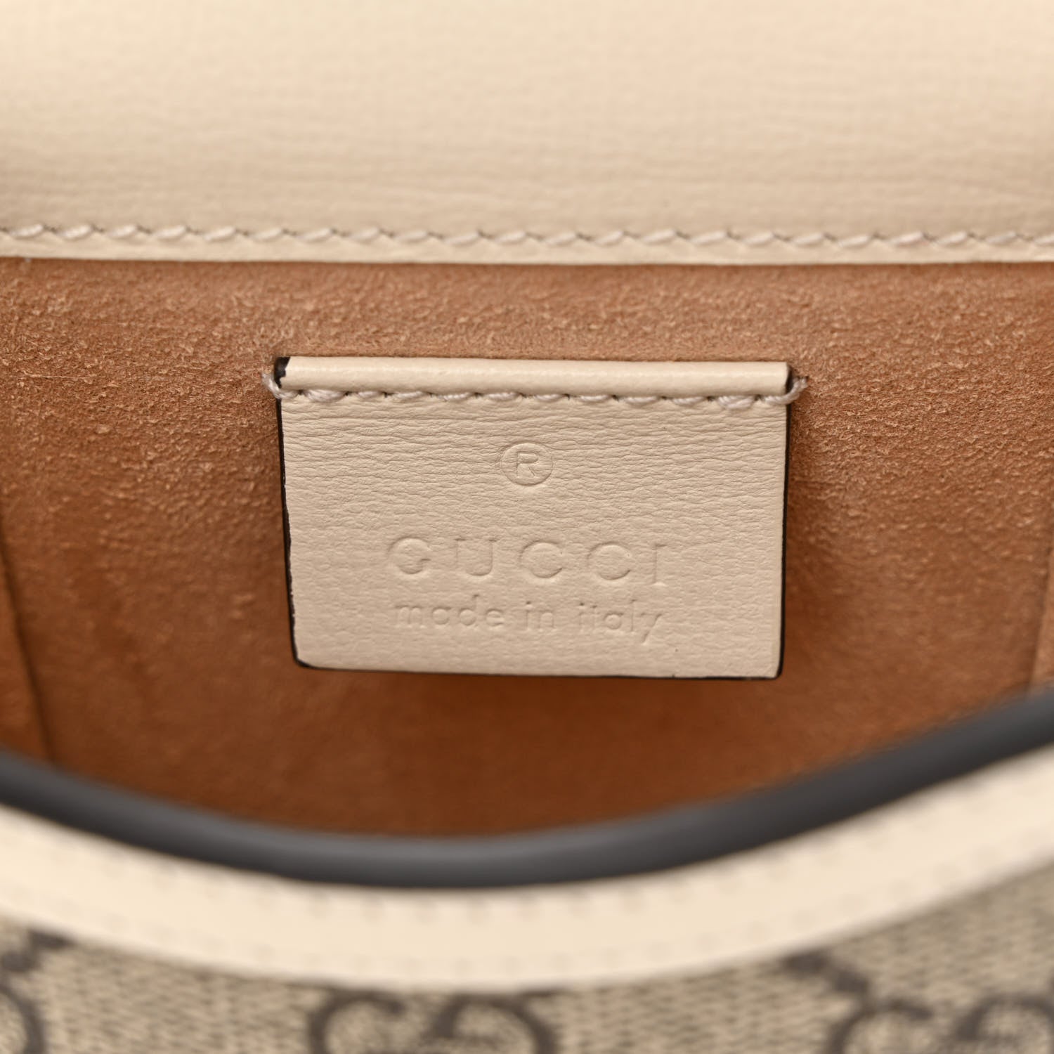 Gucci GG Supreme Monogram Azalea Calfskin Mini Horsebit 1955 Crossbody Bag Beige Ebony Mystic White 6 of 12