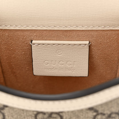 Gucci GG Supreme Monogram Azalea Calfskin Mini Horsebit 1955 Crossbody Bag Beige Ebony Mystic White 6 of 12