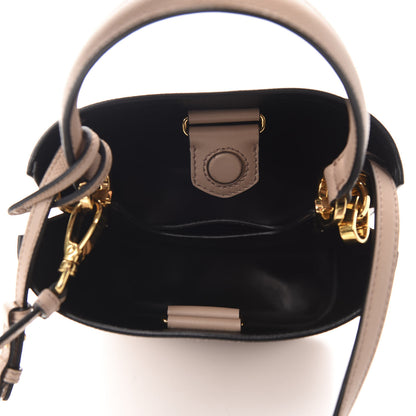 Prada Saffiano Cuir Calfskin Small Panier Bucket Bag Cipria Black 5 of 9