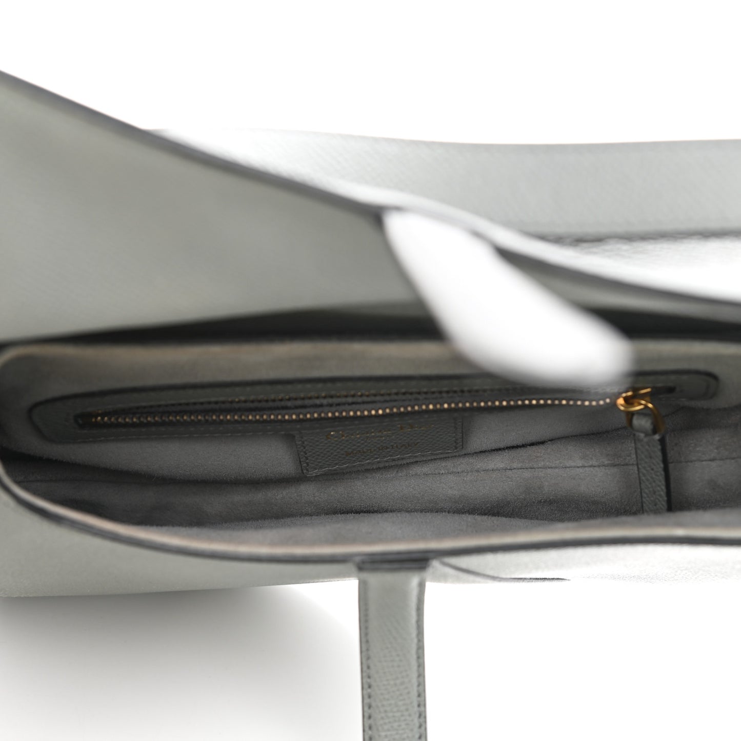 Grained Calfskin Saddle Bag Grey