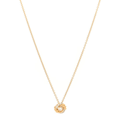 David Yurman 18K Yellow Gold Diamond 8mm Petite Infinity Pendant Necklace 1 of 4