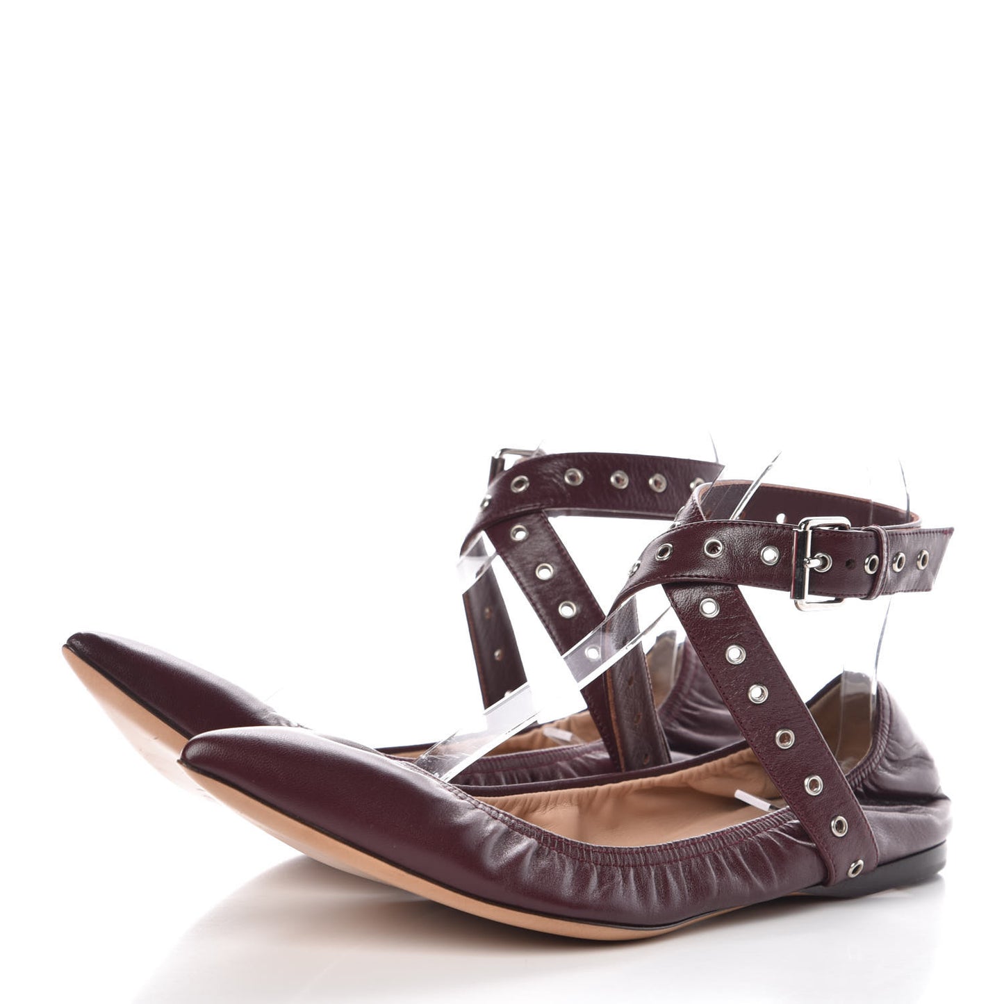 Nappa Love Latch Ballerina Flats 39 Rubin