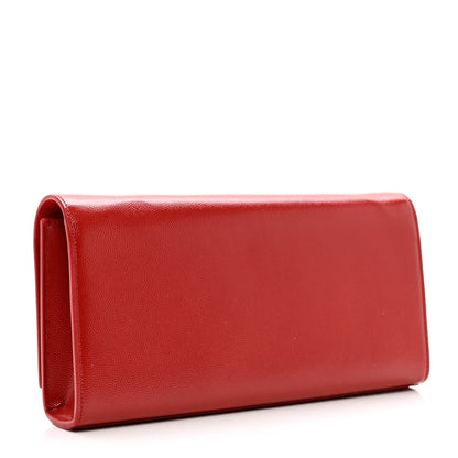 Saint Laurent Grain De Poudre Classic Monogram Cassandre Clutch New Red 3 of 6