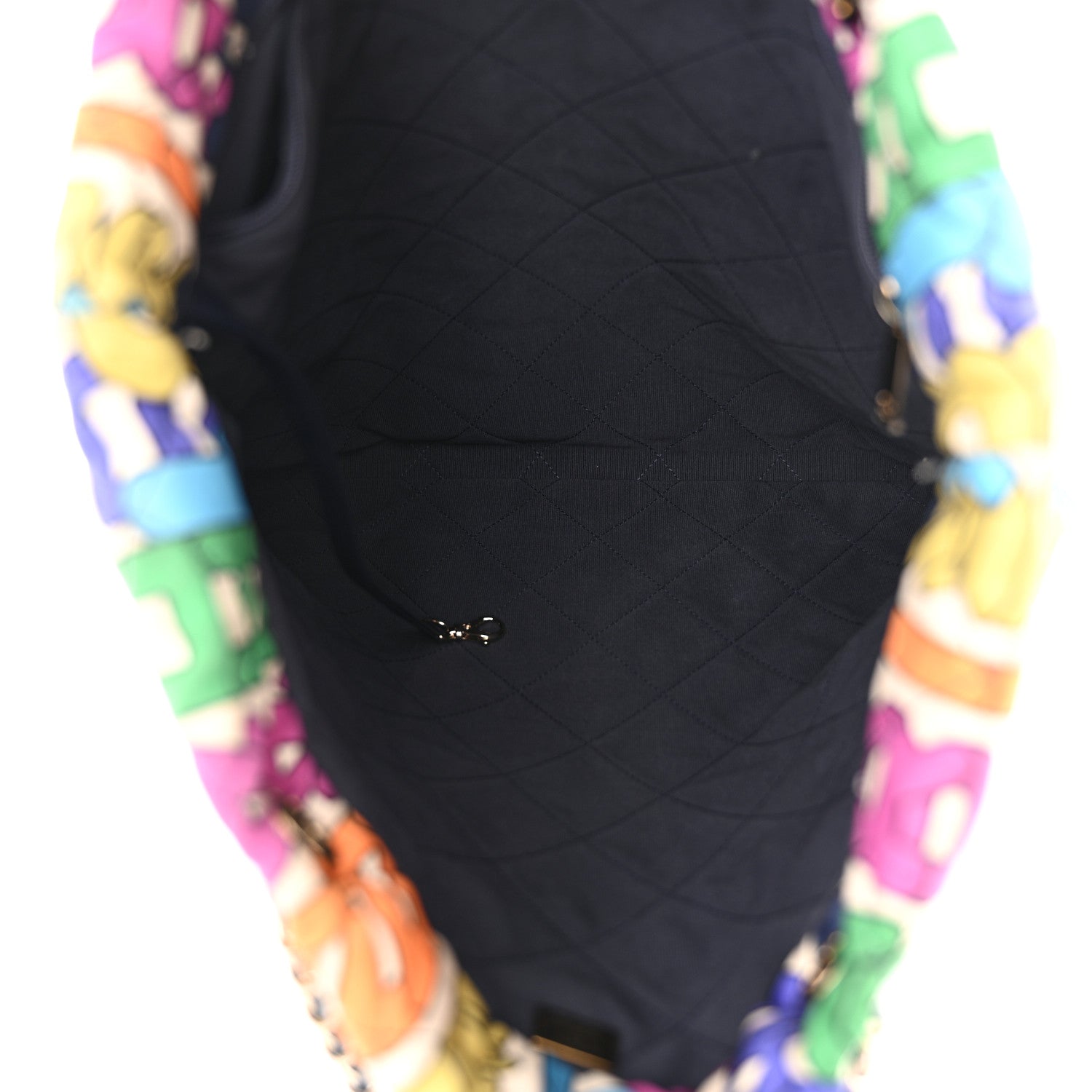 Chanel Printed Fabric Quilted Logo Large Shopping Tote Multicolor 5 of 12