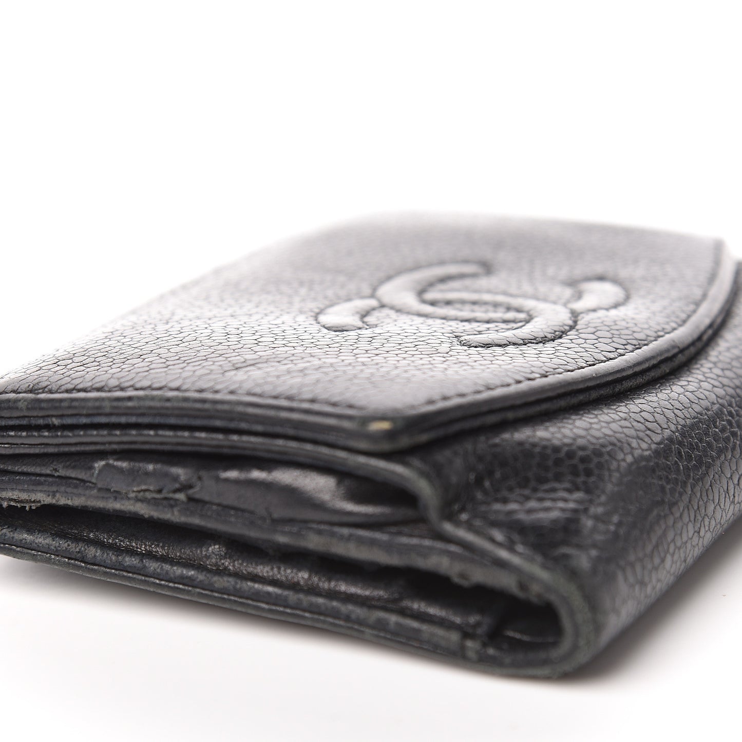 Caviar Timeless CC Compact French Wallet Black