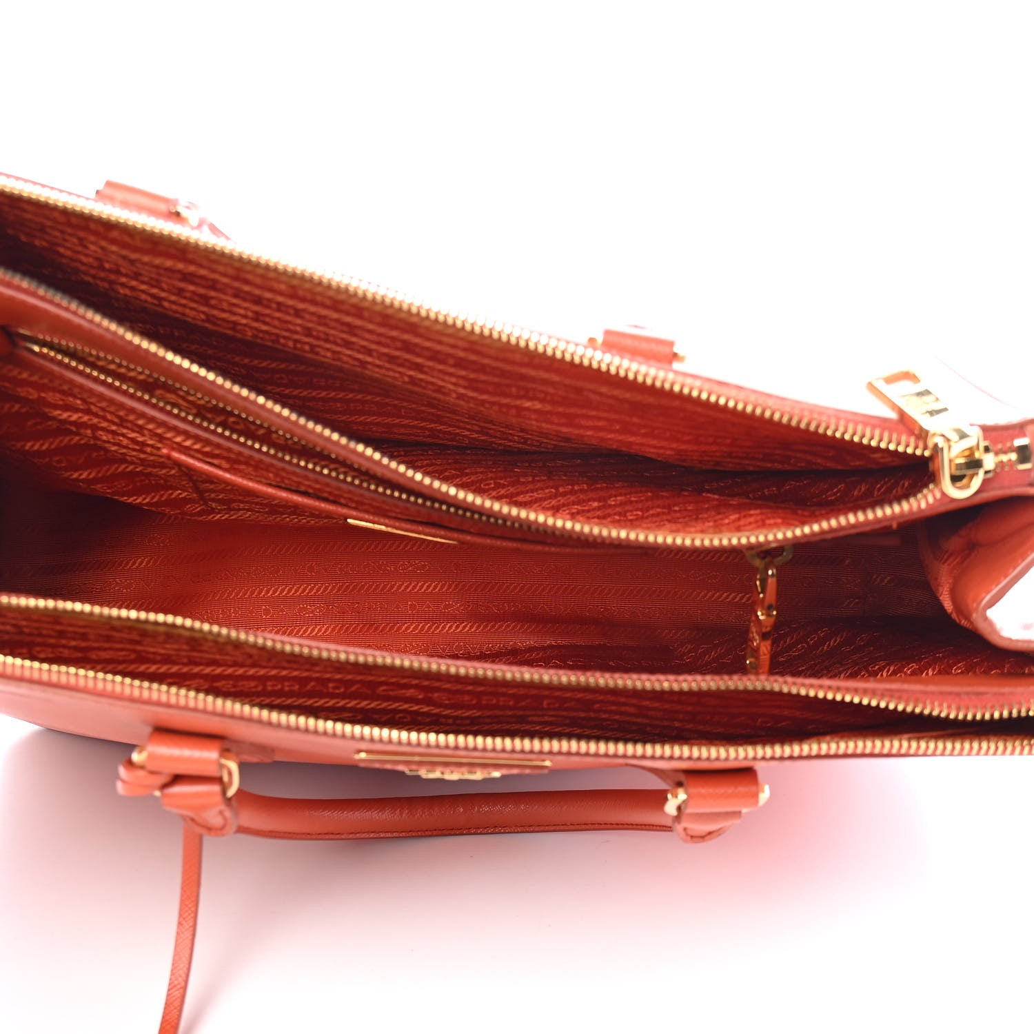 Prada Saffiano Large Galleria Double Zip Tote Papaya 4 of 10