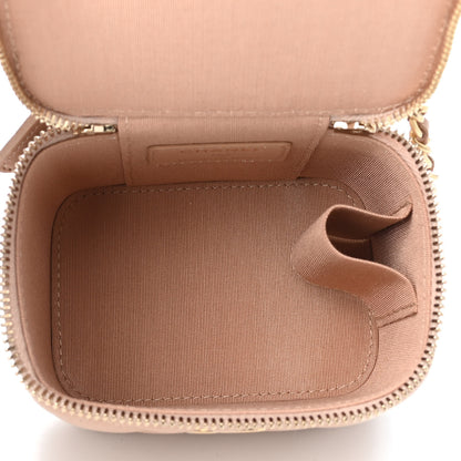 Chanel Lambskin Quilted Top Handle Mini Vanity Case With Chain Beige 4 of 4