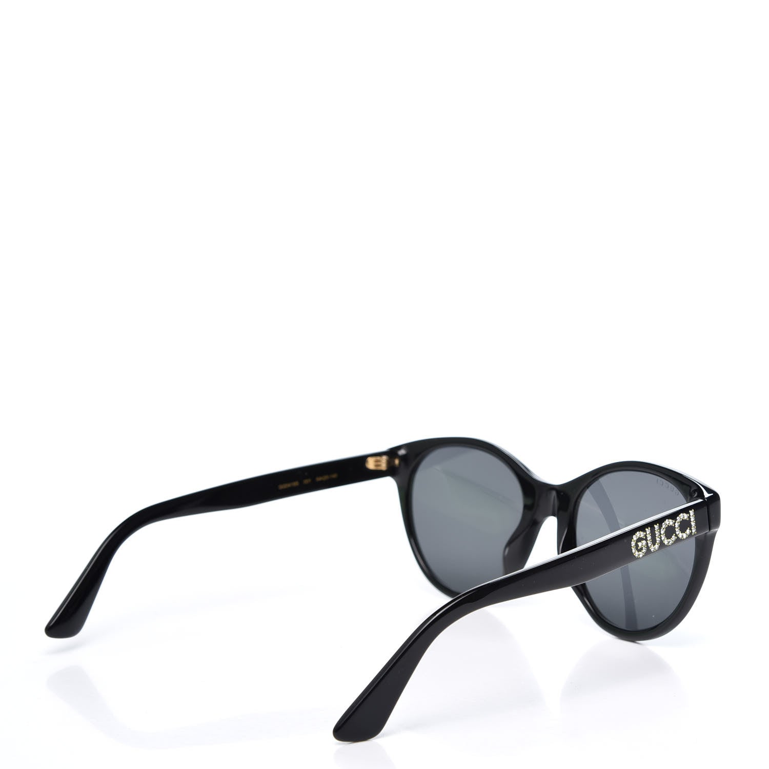 Gucci Round Frame Crystal Sunglasses GG 0419S Black 4 of 8