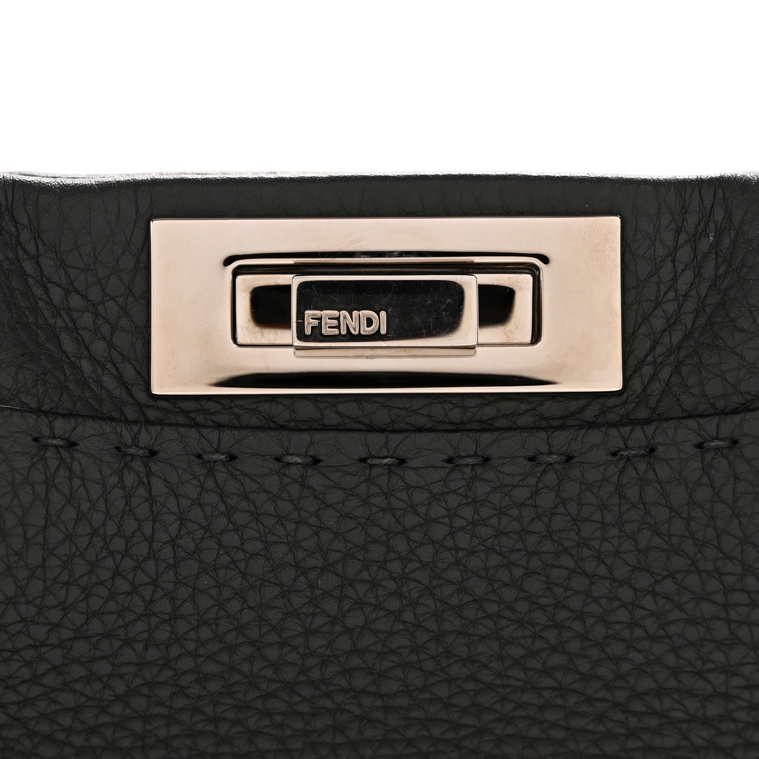 Fendi Cuoio Romano Selleria Bi-Color Medium Peekaboo Iconic Satchel Asfalto Latte 12 of 13
